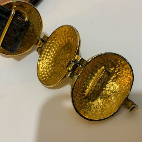 Vintage Alexis Kirk Belt Snake Skin Gold Tone Buckle